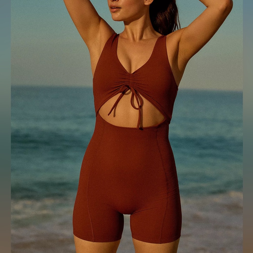 Beach Riot x Anthropologie Avi Cutout Romper